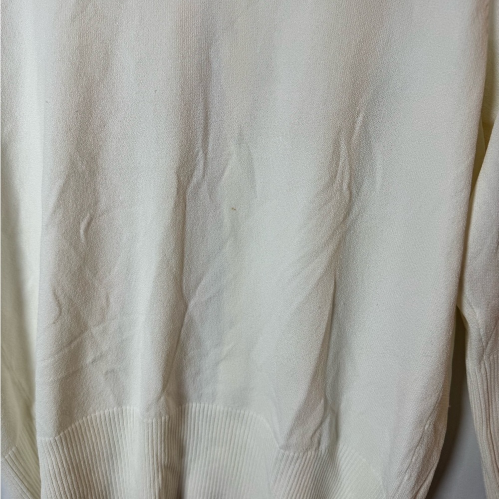 Bob Mackie 3/4 Sleeve Cardigan Off White With Yellow Flower Detail L - Picture 5 of 9